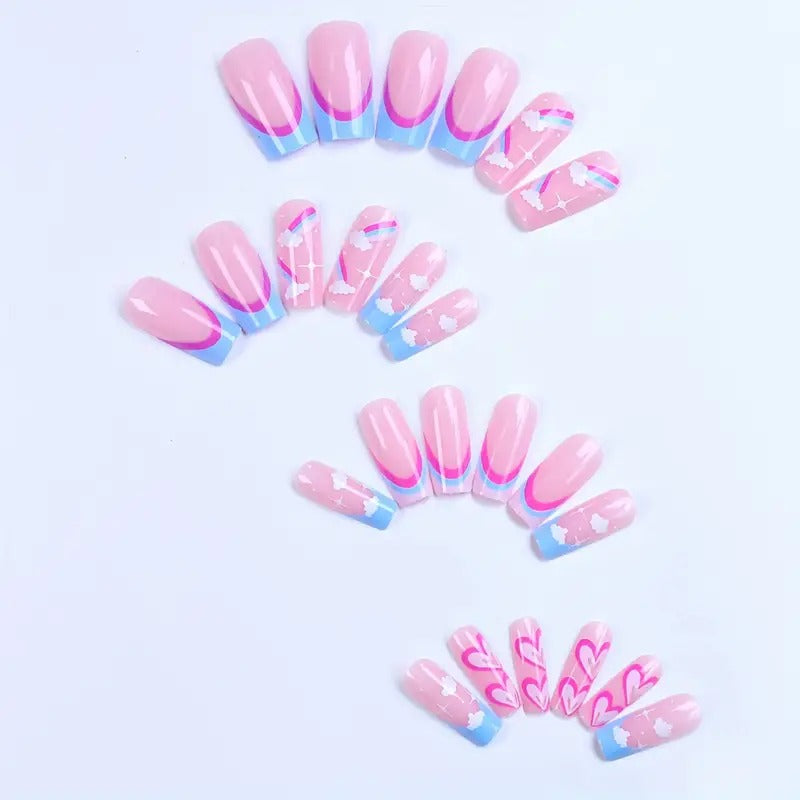 Glossy Square Fake Nails 24pcs/set