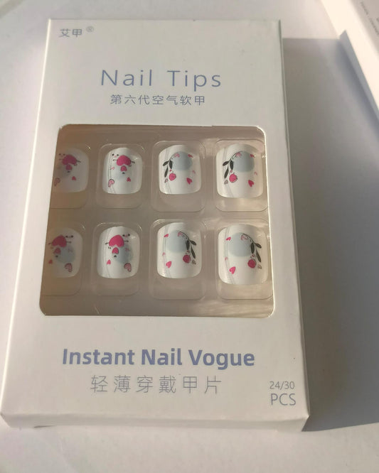 24pcs summer square cute nails set